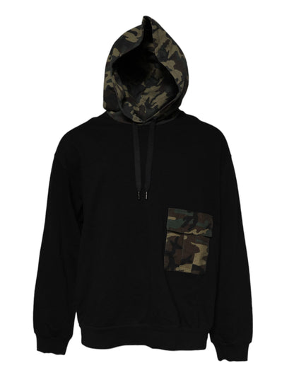 Dolce &amp; Gabbana Schwarzer Camouflage-Kapuzenpullover