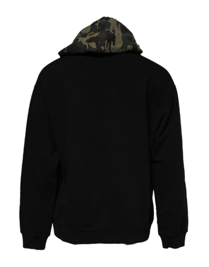 Dolce &amp; Gabbana Schwarzer Camouflage-Kapuzenpullover