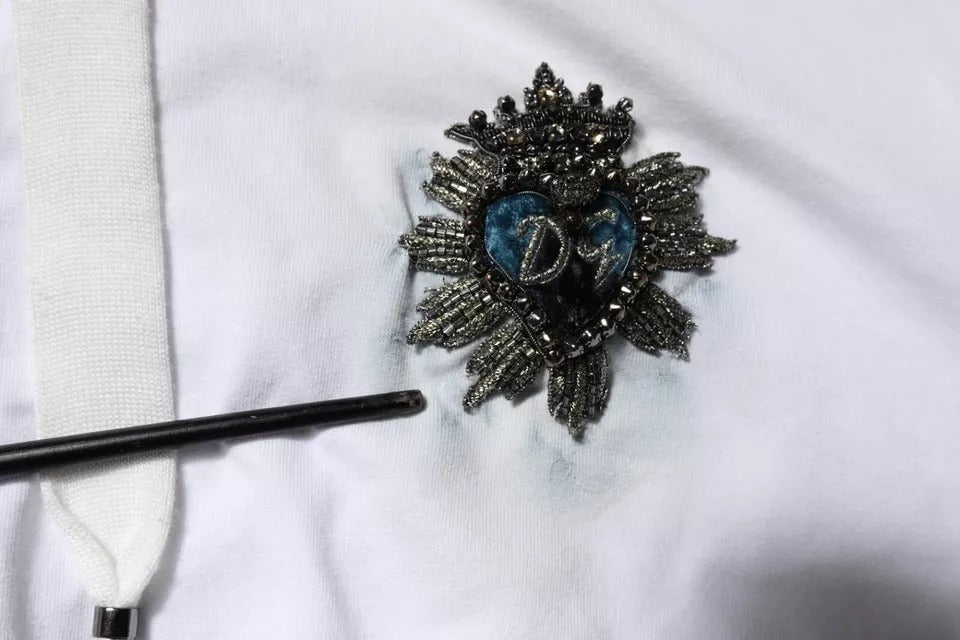 Dolce &amp; Gabbana – Weißes Sweatshirt aus Baumwolle mit Kapuze