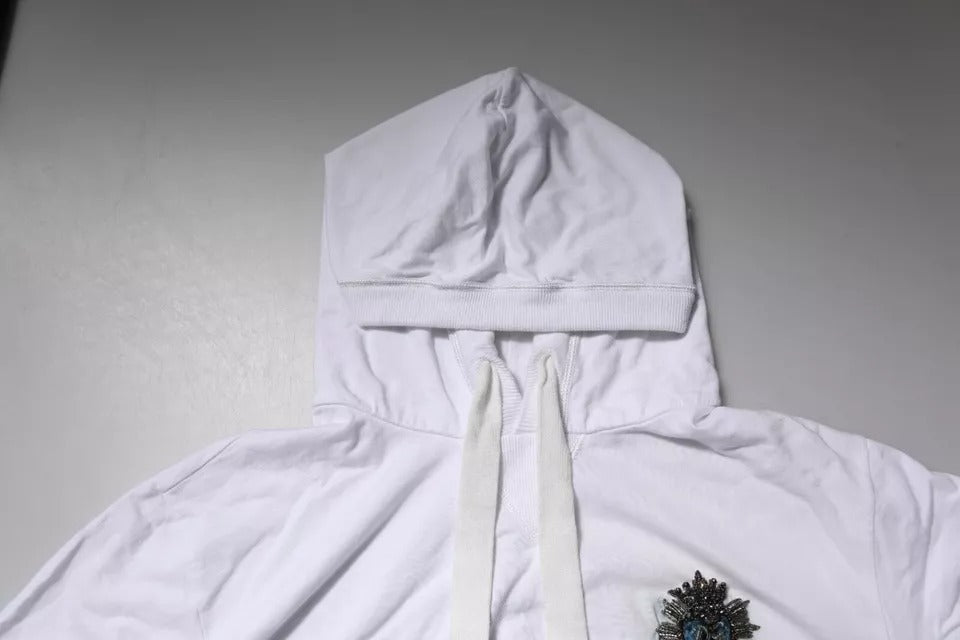 Dolce &amp; Gabbana – Weißes Sweatshirt aus Baumwolle mit Kapuze