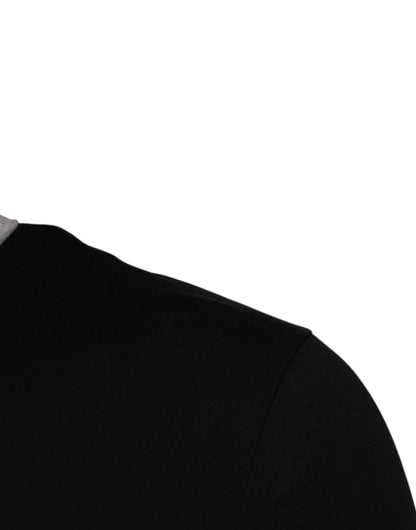 Dolce &amp; Gabbana Schwarzes Logo-T-Shirt aus Baumwolle mit Rundhalsausschnitt für Herren