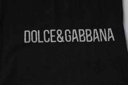 Dolce &amp; Gabbana Schwarzes Logo-T-Shirt aus Baumwolle mit Rundhalsausschnitt für Herren