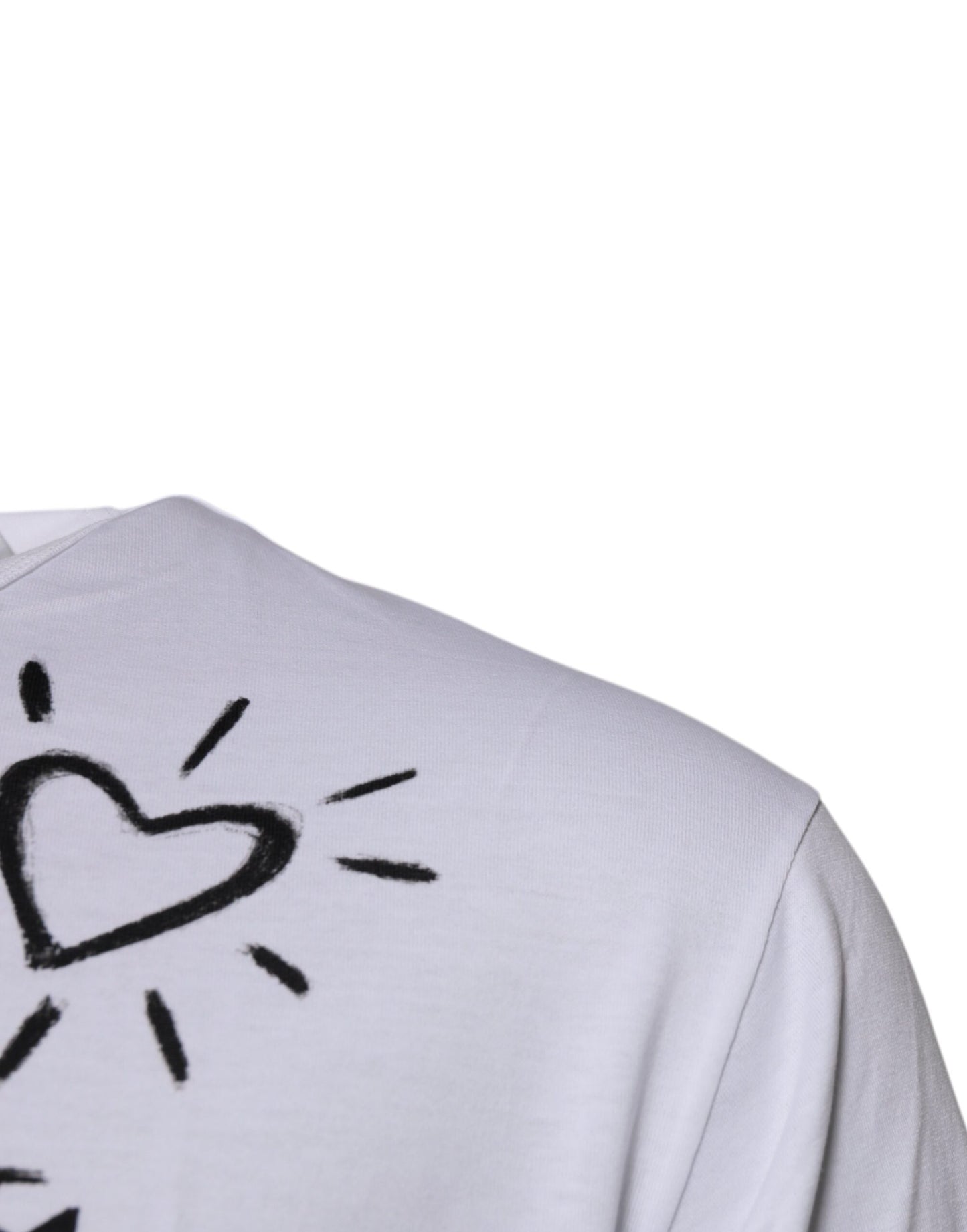 Dolce &amp; Gabbana – Weißes Baumwoll-T-Shirt mit Rundhalsausschnitt und Blumendruck