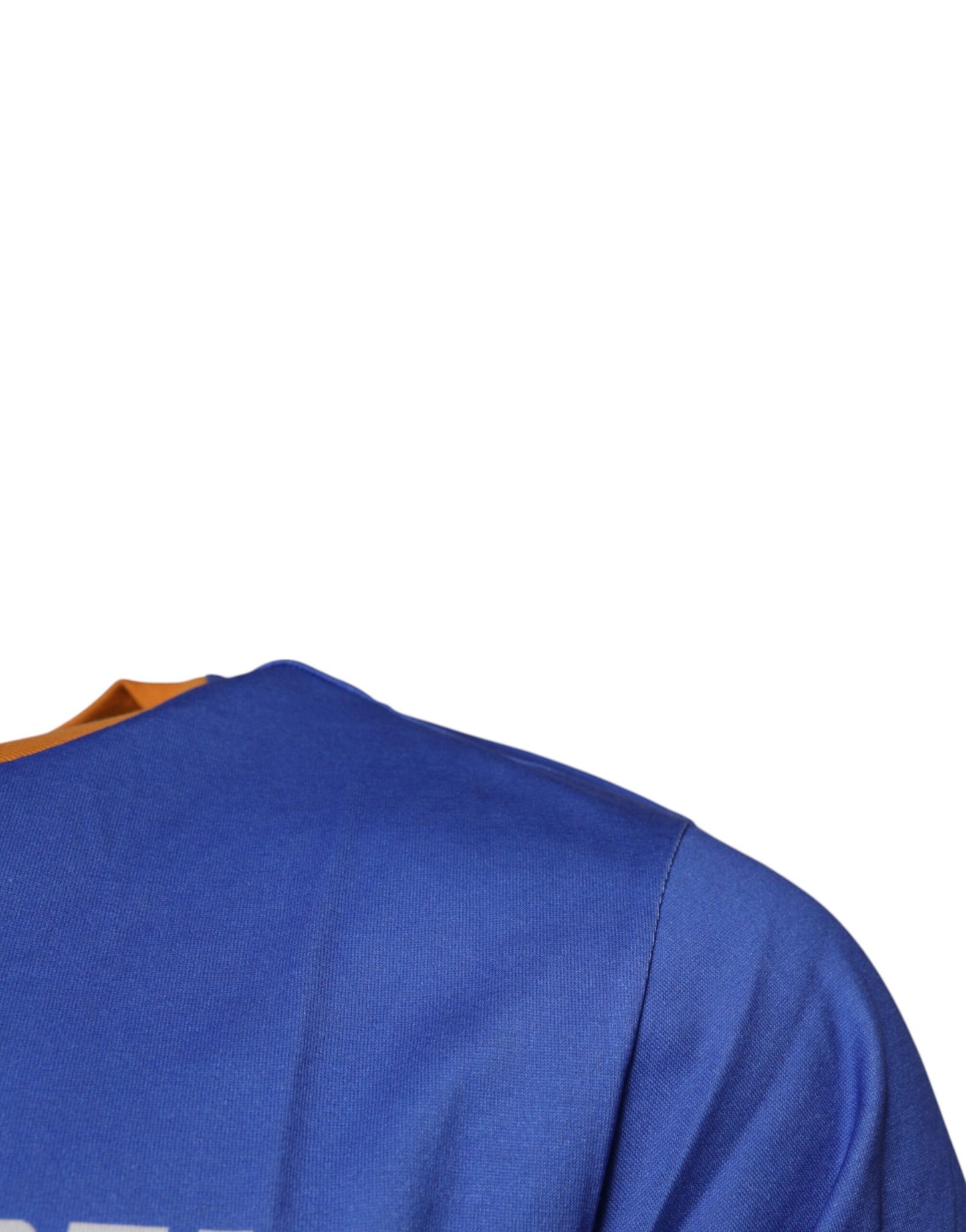 Dolce &amp; Gabbana – Blaues Baumwoll-T-Shirt mit Rundhalsausschnitt und grafischem Print