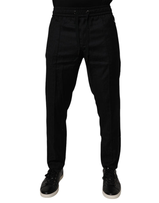 Dolce &amp; Gabbana – Schwarze Jogginghose aus Wolle