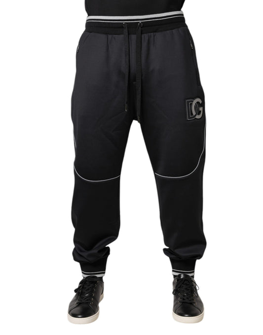 Dolce &amp; Gabbana – Schwarze Jogginghose aus Polyester mit Logo