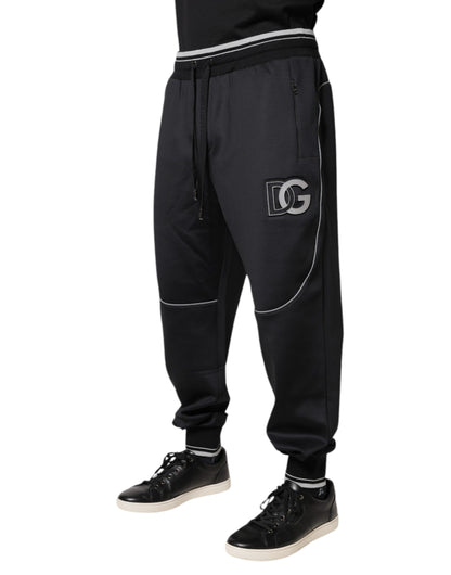 Dolce &amp; Gabbana – Schwarze Jogginghose aus Polyester mit Logo