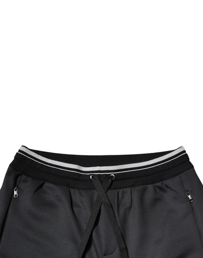 Dolce &amp; Gabbana – Schwarze Jogginghose aus Polyester mit Logo