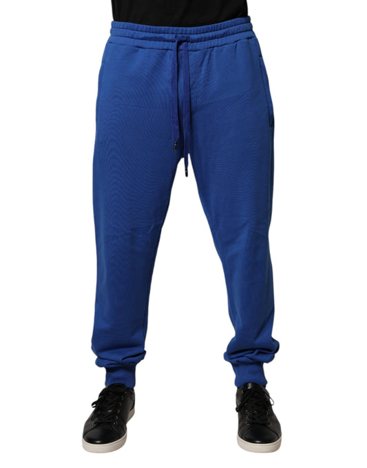 Dolce &amp; Gabbana – Blaue Jogginghose aus Baumwolle mit mittlerer Taille