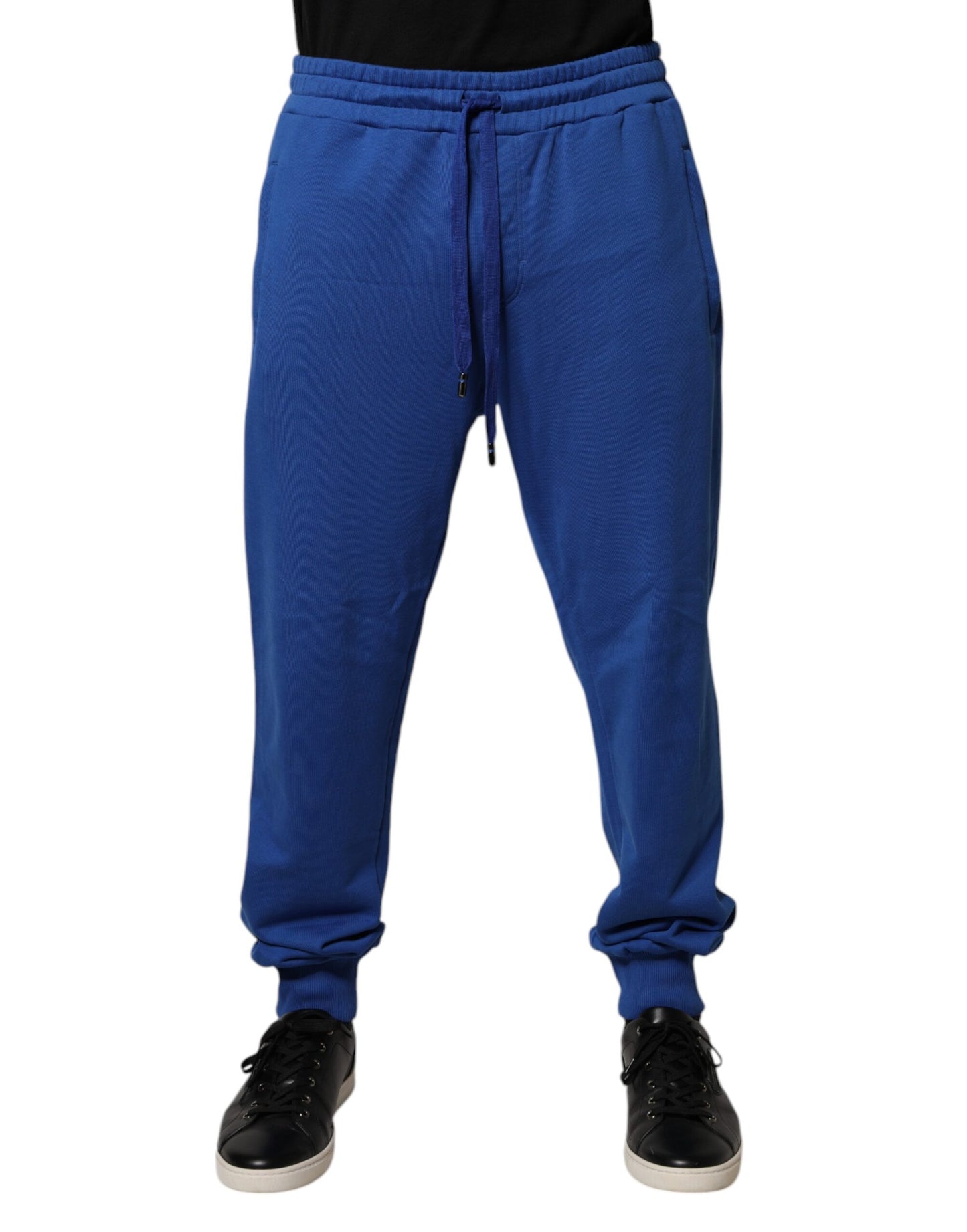 Dolce &amp; Gabbana – Blaue Jogginghose aus Baumwolle mit mittlerer Taille