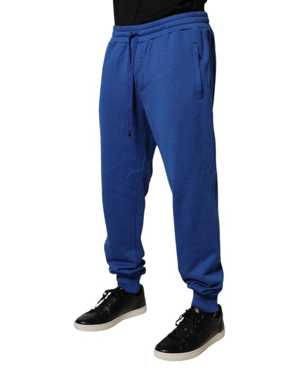 Dolce &amp; Gabbana – Blaue Jogginghose aus Baumwolle mit mittlerer Taille