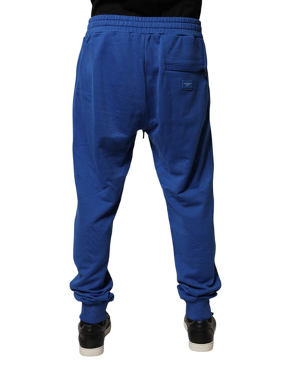 Dolce &amp; Gabbana – Blaue Jogginghose aus Baumwolle mit mittlerer Taille