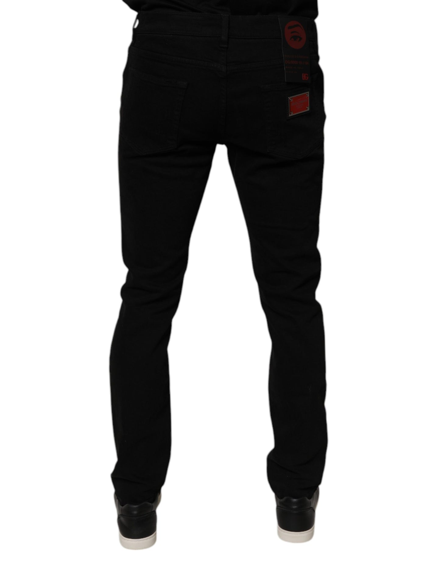 Dolce &amp; Gabbana Schwarze Skinny-Jeans aus zerfetzter Baumwolle für Herren