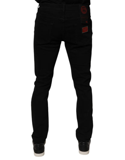 Dolce &amp; Gabbana Schwarze Skinny-Jeans aus zerfetzter Baumwolle für Herren
