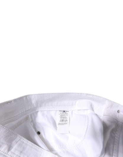 Dolce &amp; Gabbana Weiße Skinny-Jeans aus Baumwollstretch für Herren