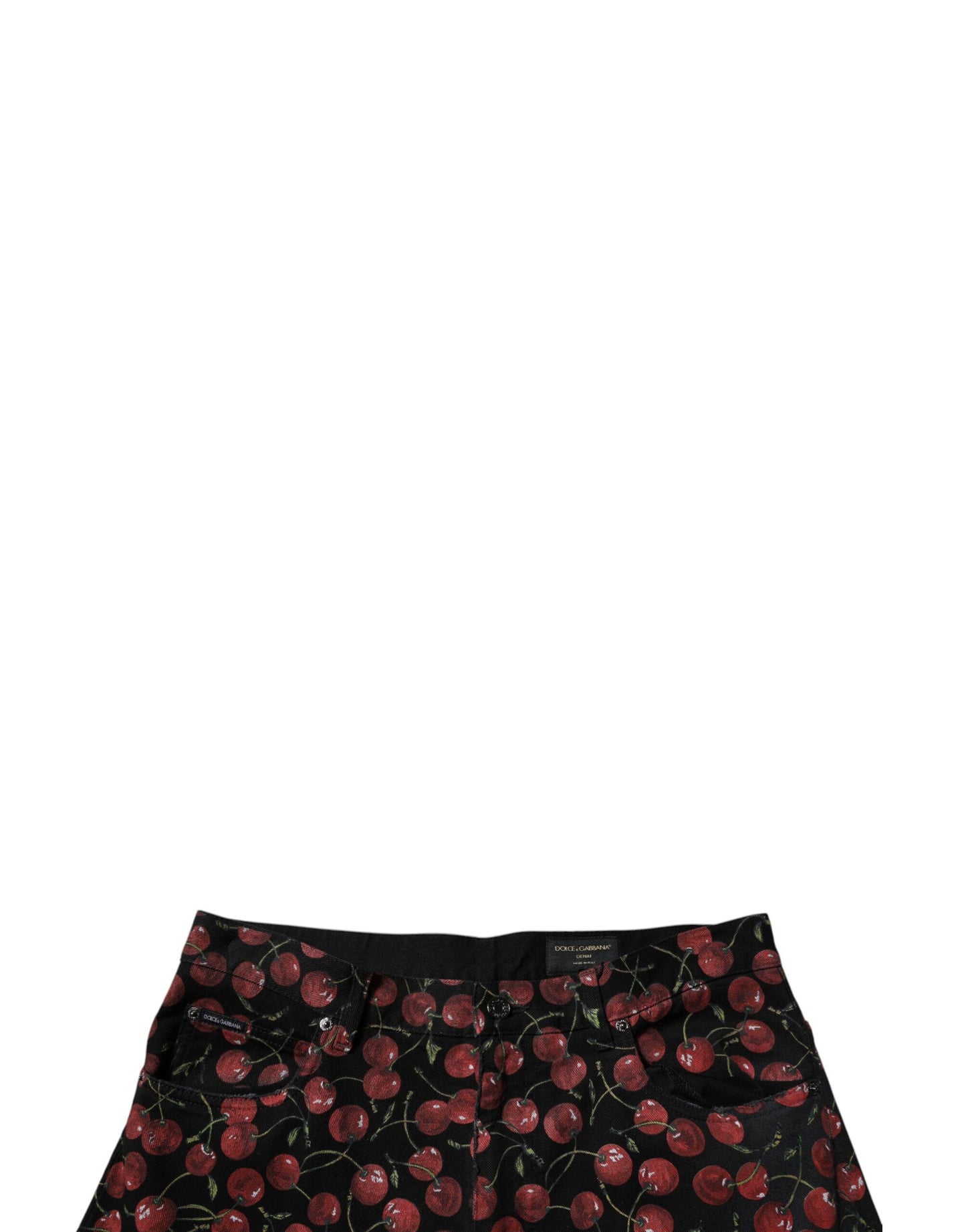 Dolce &amp; Gabbana Schwarze, kirschrote, gerade geschnittene Jeans aus Baumwolle für Herren