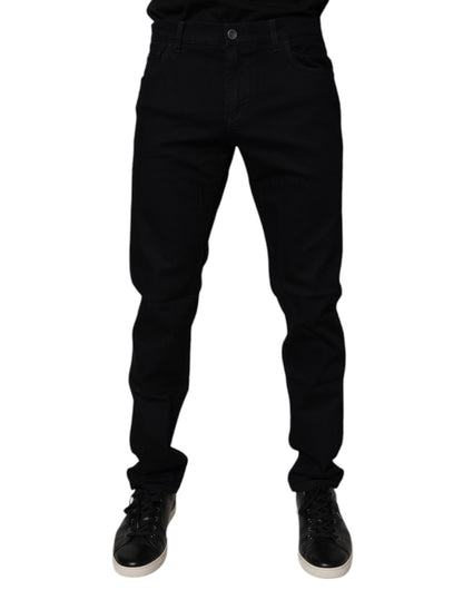 Dolce &amp; Gabbana – Schwarze Slim Fit-Jeans aus Baumwollstretch für Herren