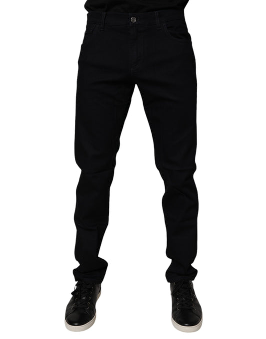 Dolce &amp; Gabbana – Schwarze Slim Fit-Jeans aus Baumwollstretch für Herren