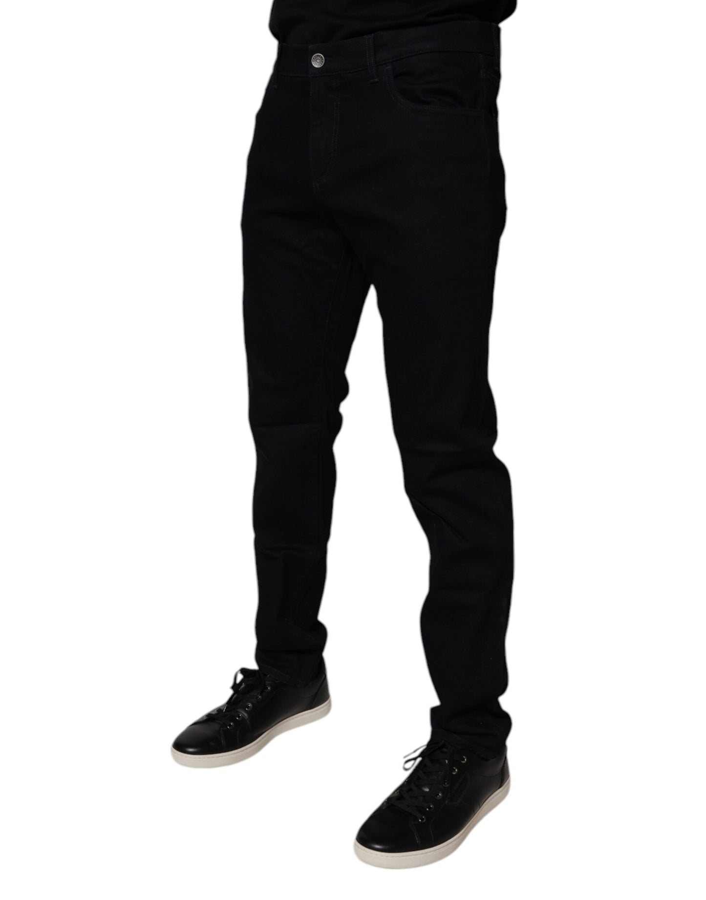 Dolce &amp; Gabbana – Schwarze Slim Fit-Jeans aus Baumwollstretch für Herren