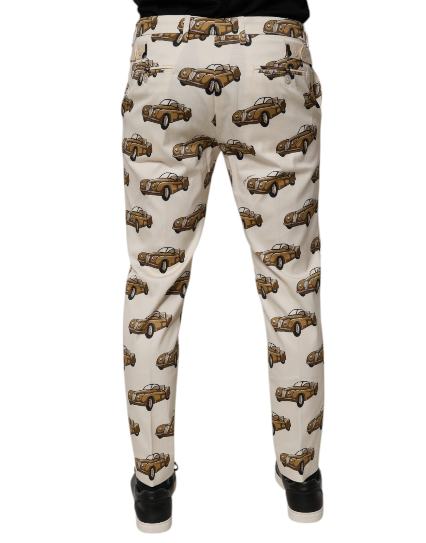 Dolce &amp; Gabbana Off White Cars Skinny Jeans aus Baumwolle für Herren