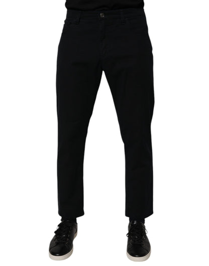 Dolce &amp; Gabbana Dunkelblaue, lockere Herren-Jeans aus Baumwollstretch