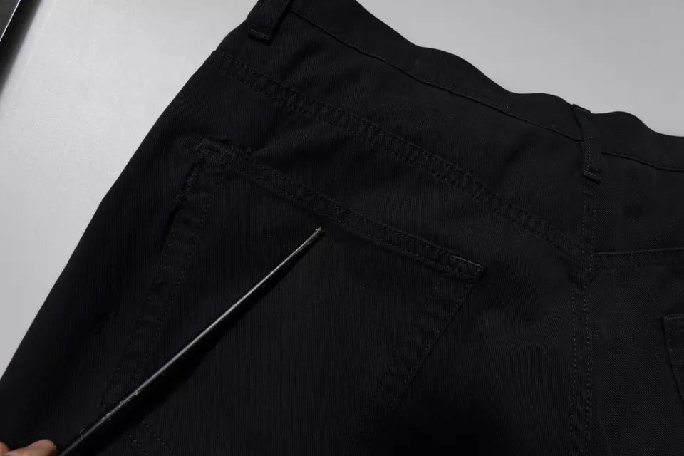 Dolce &amp; Gabbana Dunkelblaue, lockere Herren-Jeans aus Baumwollstretch