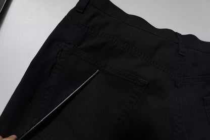 Dolce &amp; Gabbana Dunkelblaue, lockere Herren-Jeans aus Baumwollstretch