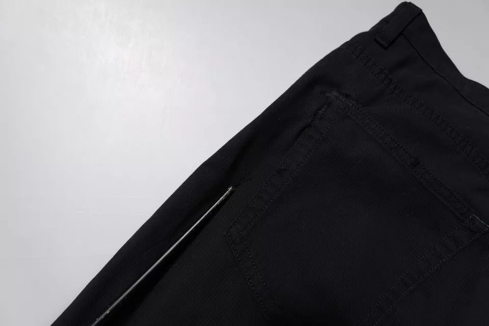 Dolce &amp; Gabbana Dunkelblaue, lockere Herren-Jeans aus Baumwollstretch