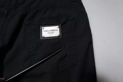 Dolce &amp; Gabbana Dunkelblaue, lockere Herren-Jeans aus Baumwollstretch