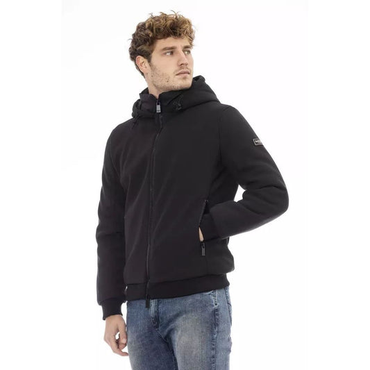 Baldinini Trend Schwarzer Kapuzenpullover aus Polyester