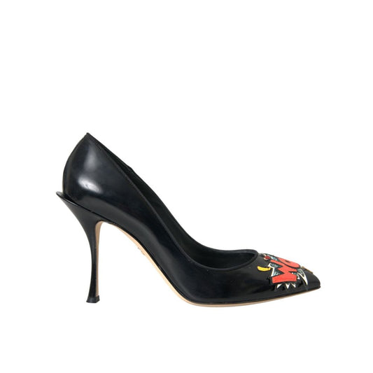 Dolce & Gabbana Black Leather High Heel Pumps