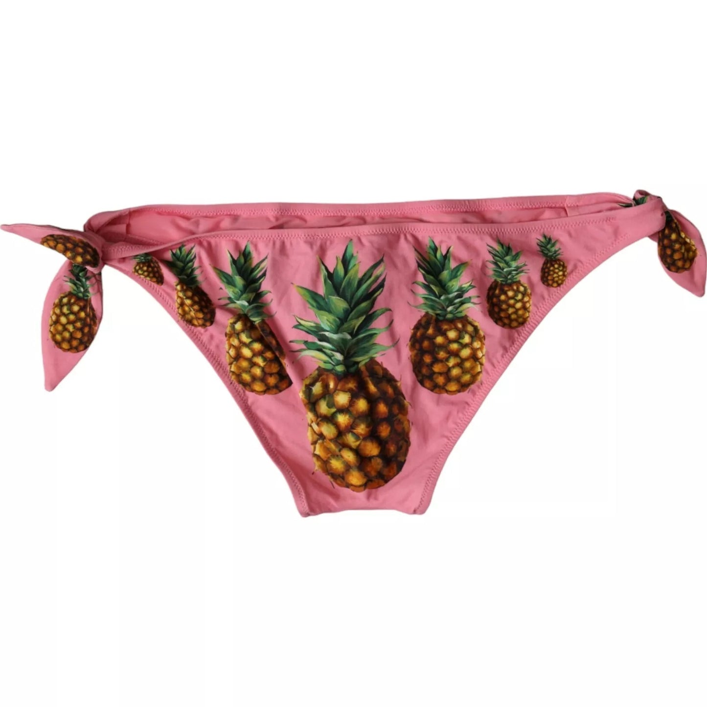 Dolce &amp; Gabbana Pink Ananas Badeanzug Bikini Bottom Bademode