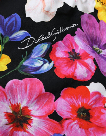 Dolce &amp; Gabbana – Schwarzer Badeanzug mit Blumenmuster und Bikinihose