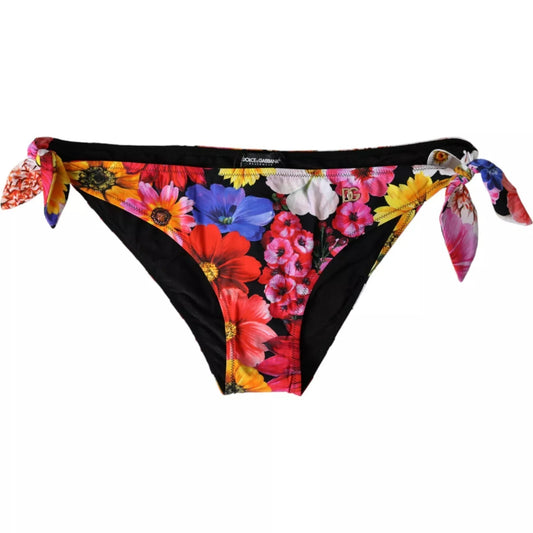 Dolce &amp; Gabbana – Schwarzer Badeanzug mit Blumenmuster und Bikinihose