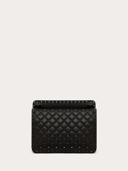 Valentino Garavani – Mittelgroße Rockstudt Spike-Tasche aus schwarzem Nappaleder