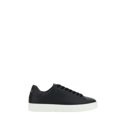 Versace Schwarze Gummi-Sneaker mit niedrigem Schaft