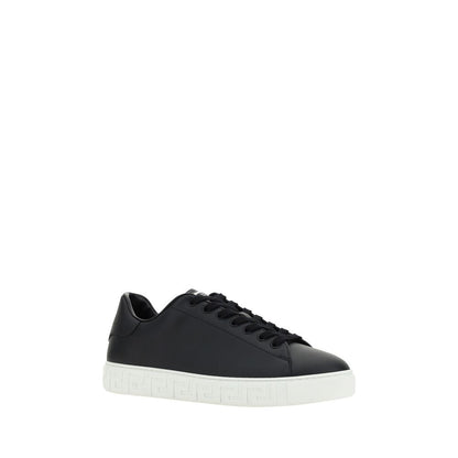 Versace Schwarze Gummi-Sneaker mit niedrigem Schaft