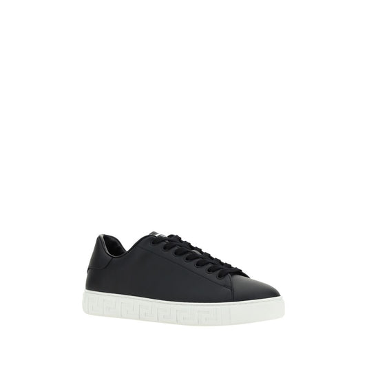 Versace Schwarze Gummi-Sneaker mit niedrigem Schaft