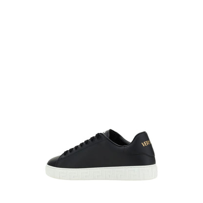 Versace Schwarze Gummi-Sneaker mit niedrigem Schaft