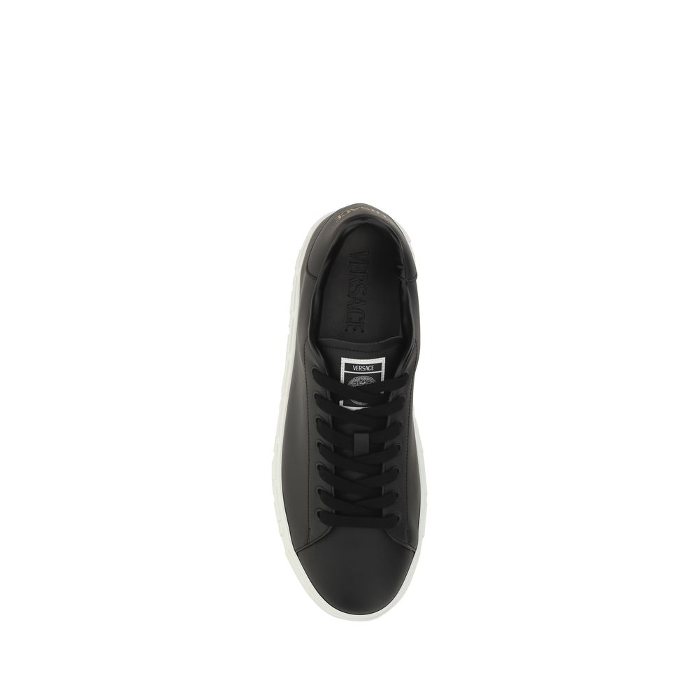 Versace Schwarze Gummi-Sneaker mit niedrigem Schaft