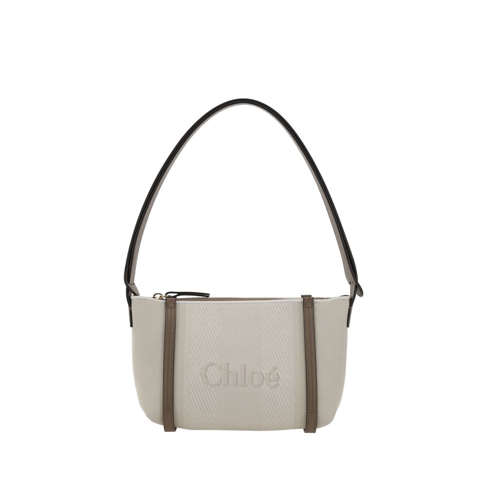 Chloé Schultertasche aus beigefarbener Baumwolle