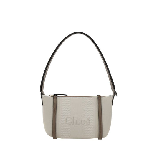 Chloé Schultertasche aus beigefarbener Baumwolle