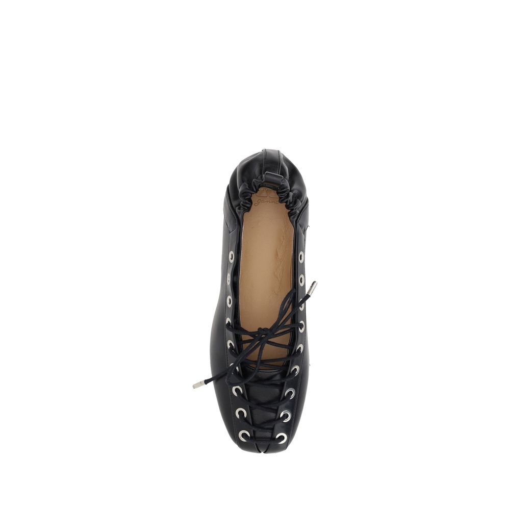 Ganni Schwarze Ballerinas aus Polyester