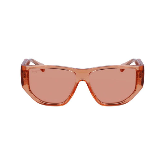 Ferragamo – Orangefarbene Sonnenbrille mit Spritzguss