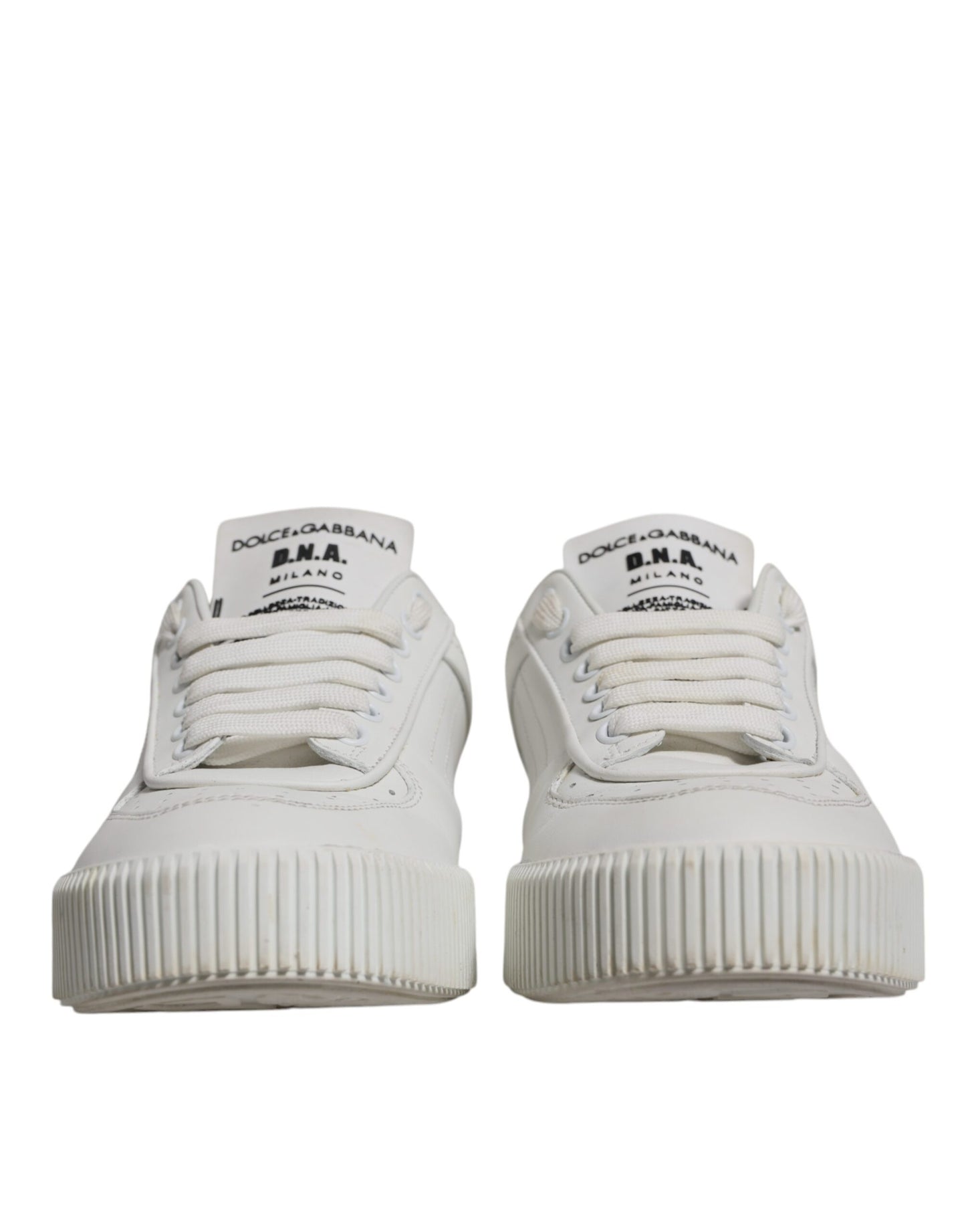 Dolce &amp; Gabbana Weiße Miami Leder Low Top Sneakers Schuhe