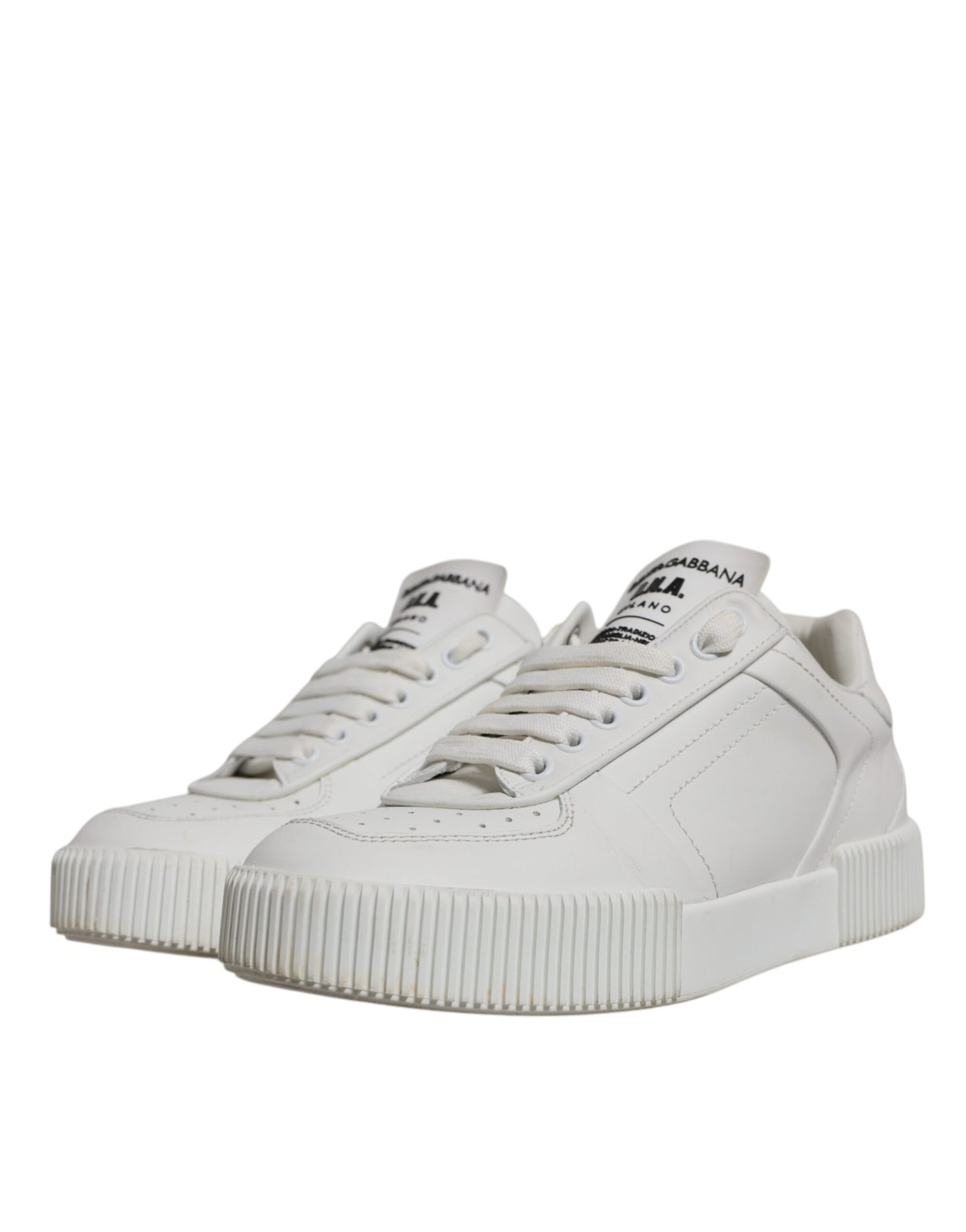 Dolce &amp; Gabbana Weiße Miami Leder Low Top Sneakers Schuhe