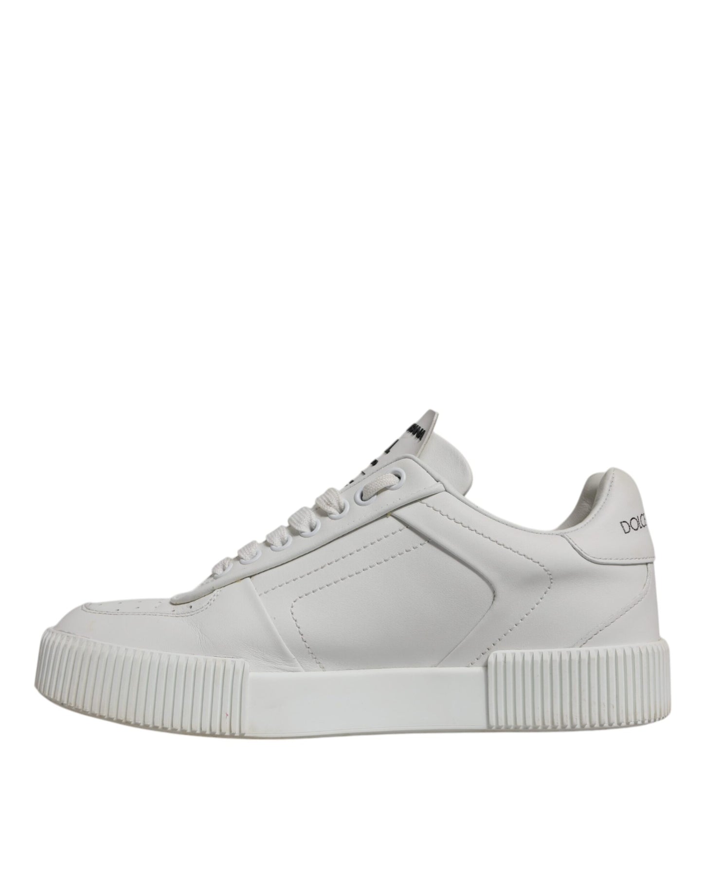 Dolce &amp; Gabbana Weiße Miami Leder Low Top Sneakers Schuhe