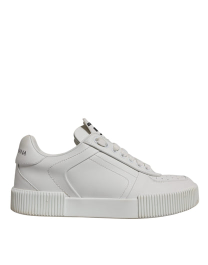 Dolce &amp; Gabbana Weiße Miami Leder Low Top Sneakers Schuhe