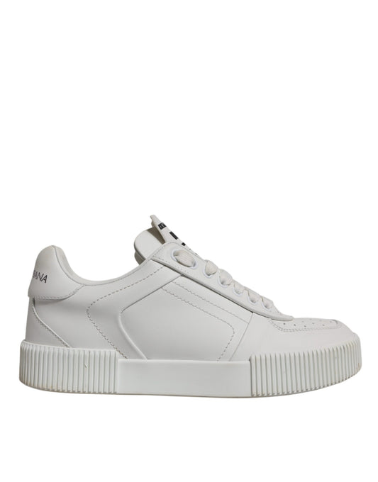 Dolce &amp; Gabbana Weiße Miami Leder Low Top Sneakers Schuhe