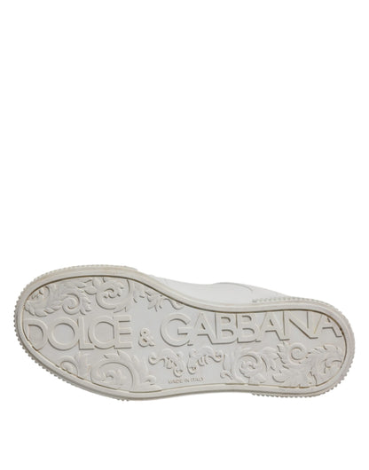 Dolce &amp; Gabbana Weiße Miami Leder Low Top Sneakers Schuhe